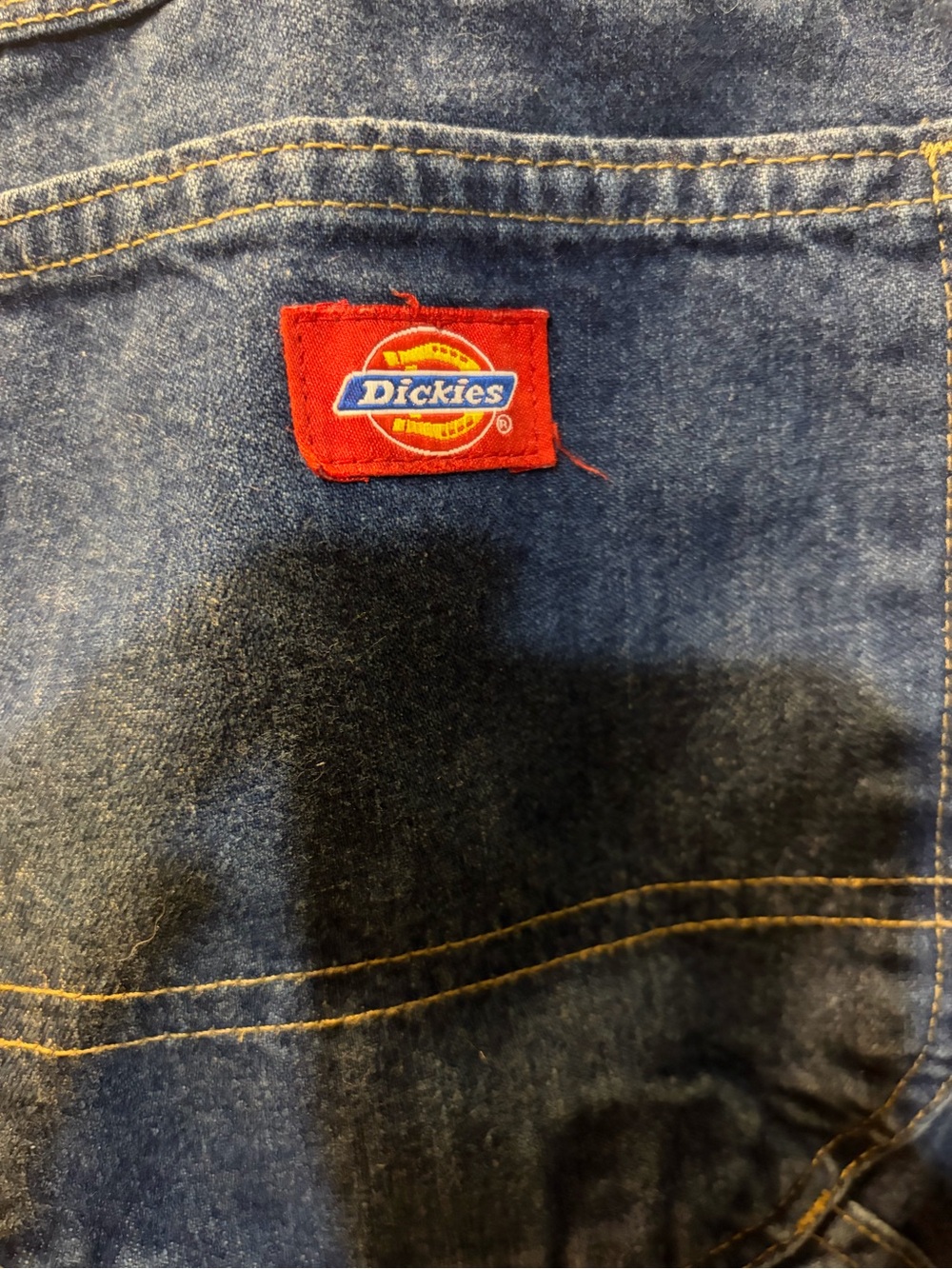 Dickies Men’s Dark Blue Relaxed Lined Jeans with Red Logo Patch